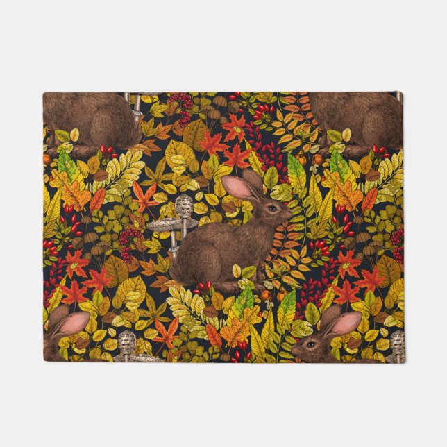 Tapete Coelho do outono a preto (Frente)