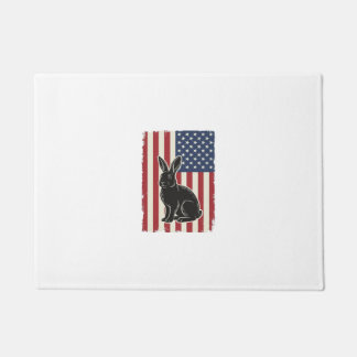 Tapete Coelho Patriótico Bandeira Americana Gravura Vinta
