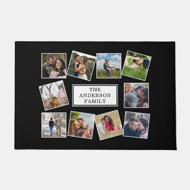 Tapete Colagem de Fotos Personalizada Preta (Frente)