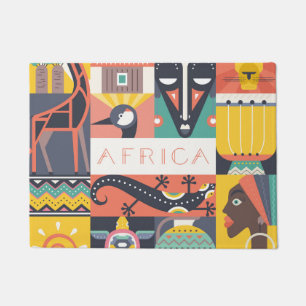 Tapete Colagem simbólica africana da arte