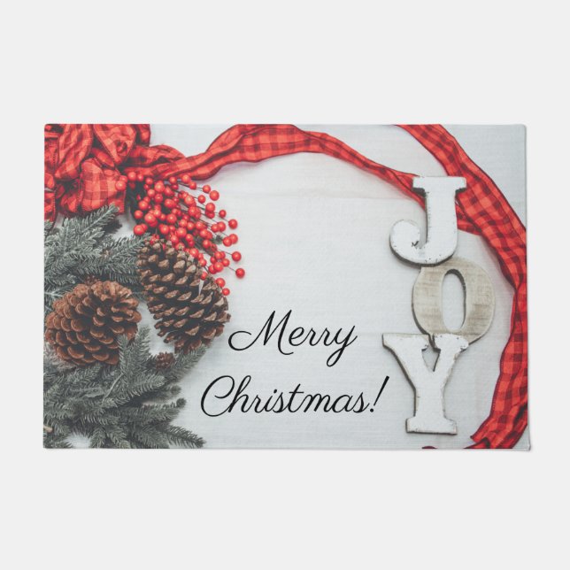 Tapete Coleção de Feriados de Joy e Ribbon (Frente)