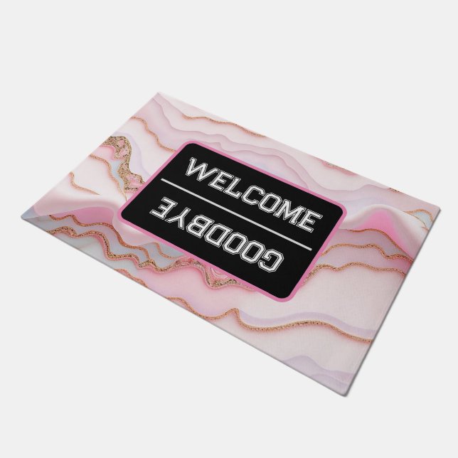 Tapete Coleção Dourada Azul Moderno de Agato Marble (Inclinado)