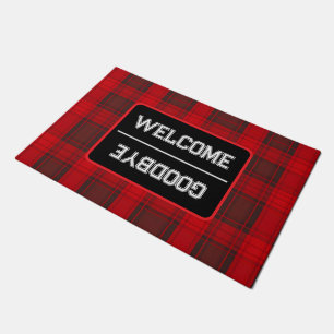 Tapete Coleção Moderna Tartan da Xadrez Vermelha Tradicio