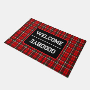 Tapete Coleção Popular Tradicional Vermelha Xadrez Tartan