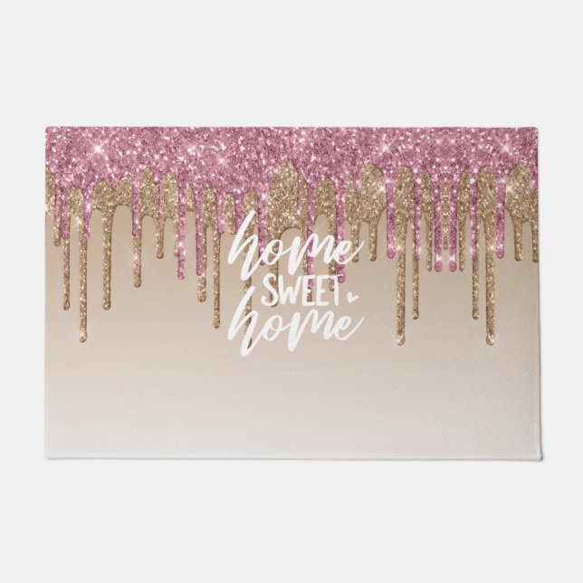 Tapete Coletor Rosa e Castanho | Home Sweet Home (Frente)