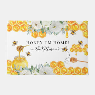 Tapete Colméia Floral Abelha Bumble   Monograma