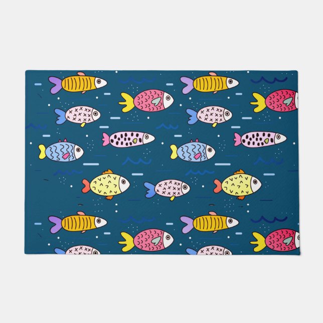 Tapete Colorida Escola de Peixes (Frente)