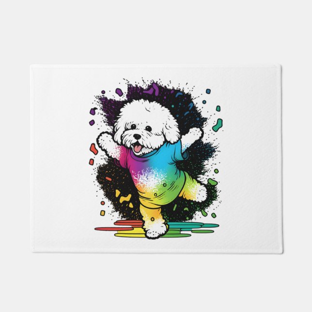 Tapete Colorida Kawaii Dancing Bichon (Frente)