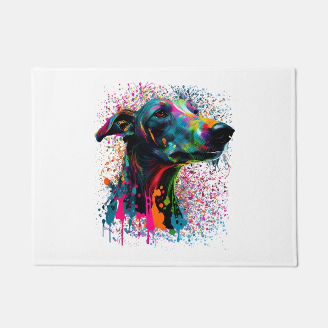 Tapete Colorida Splash Greyhound Portrait Puppy Proprietá (Frente)