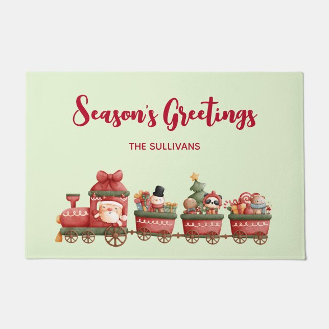 Tapete Comboio de Natais vintages giros com brinquedos (Frente)