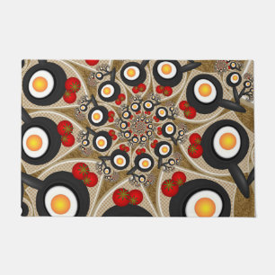 Tapete Comida Engraçada De Arte Fractal, Tomates, Ovos