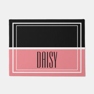 Tapete Comida rosa com nome de animal personalizado e águ