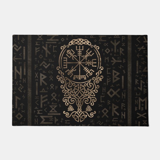 Tapete Compasso de Vegvisir - de Viking no teste padrão (Frente)