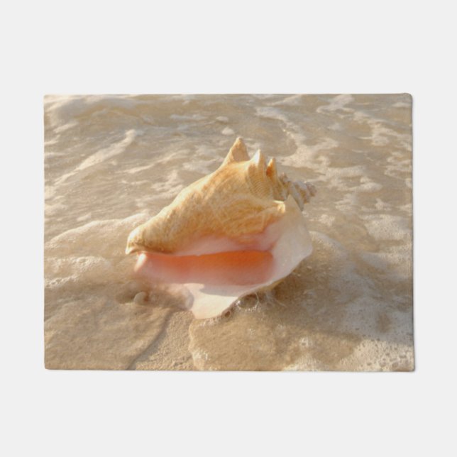 Tapete Conch Shell na areia na praia tropical (Frente)