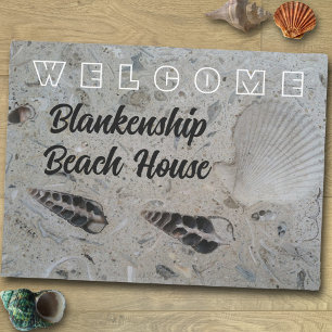 Tapete Conchas de Moluscos em Casa de Praia Personalizada