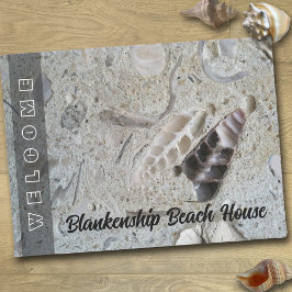 Tapete Conchas em Concrete Beach House Personalizadas
