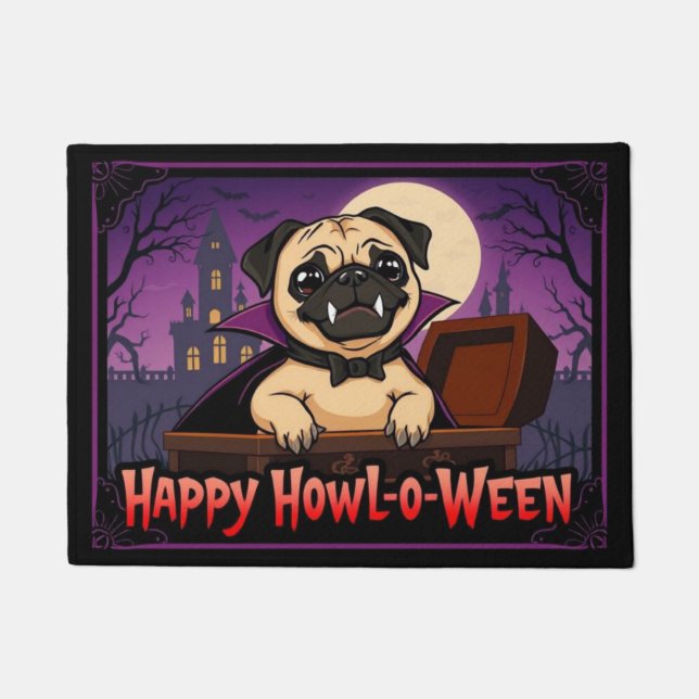 Tapete Conde Pug Feliz Como-dia-das-Bruxas (Frente)