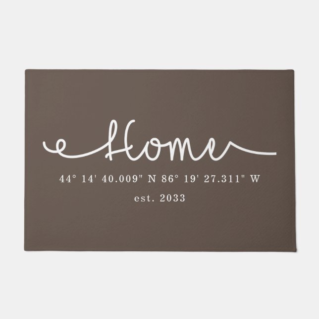 Tapete Coordenadas GPS Domésticas Personalizadas Modernas (Frente)