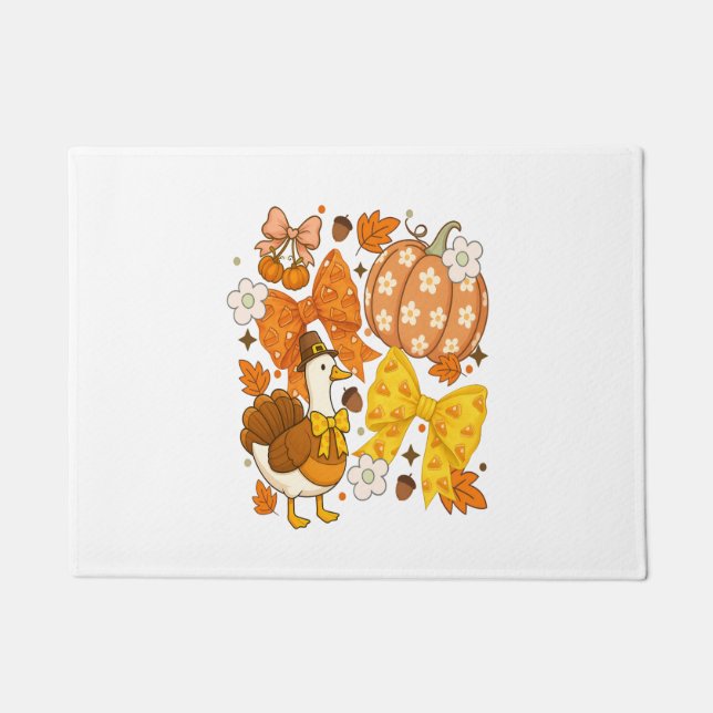 Tapete Coquette de Ação de Graças de Goose bobo Turquia (Frente)