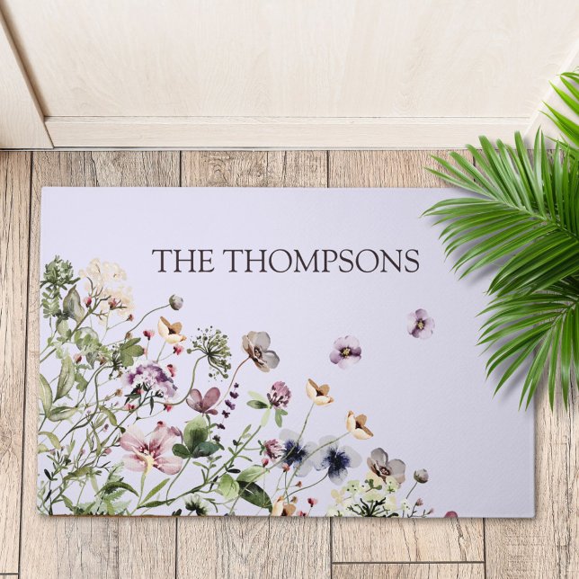 Tapete Cor d'água monificada Flores selvagens roxas (In situ)