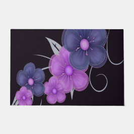 Tapete cor d'água verde roxo floral