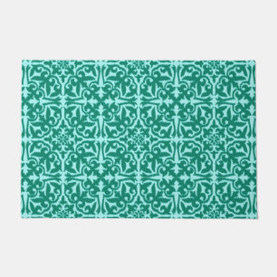 Tapete Cor damasco Ikat, Turquesa e Aqua