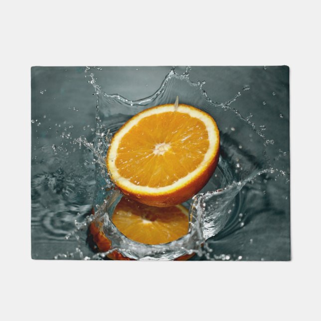 Tapete Cor de laranja positiva suculenta para o humor vit (Frente)