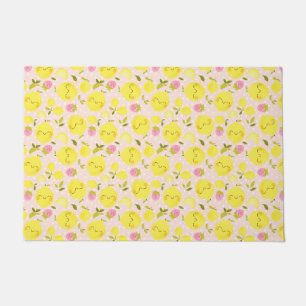 Tapete Cor-de-rosa com limão de morango