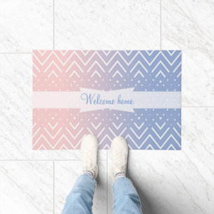 Tapete Cor-de-rosa rosa-rosa Elegante Texto Chevron Azul