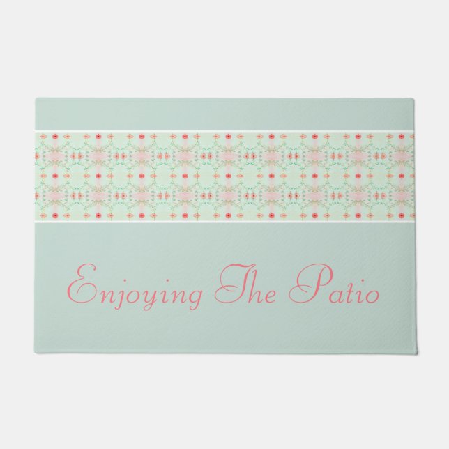 Tapete Cor-De-Rosa Verde E Azul (Frente)