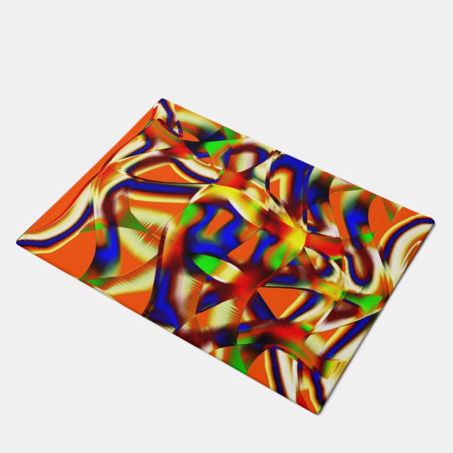 Tapete Cor majestosa, luta laranja e azul (Inclinado)