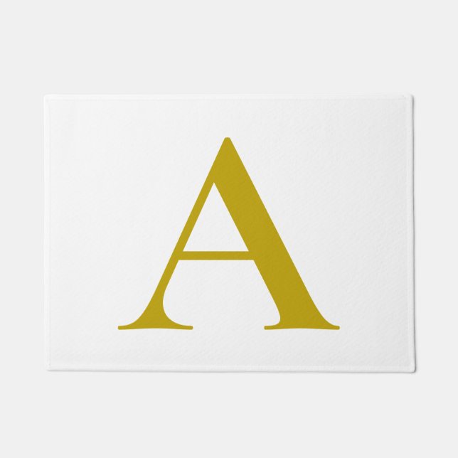 Tapete Cor personalizada em cor dourada Letra inicial sim (Frente)