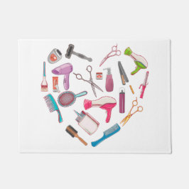 Tapete Coração da Ferramenta Hairdresser Hairstylist