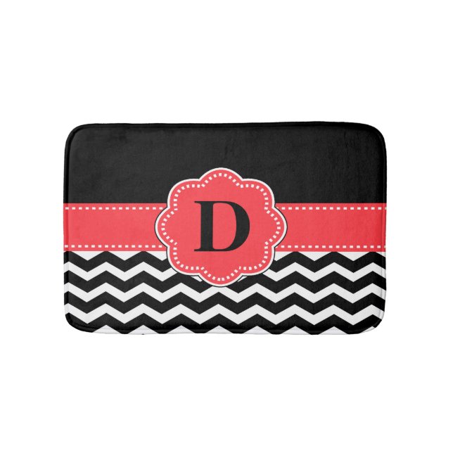 Tapete coral preto de Chevron (frente)