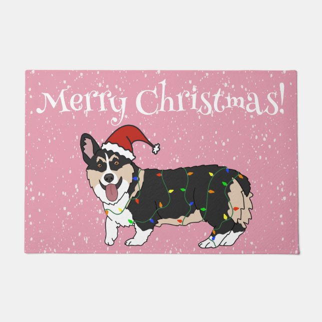 Tapete Corgi de Natal Bonito (Frente)