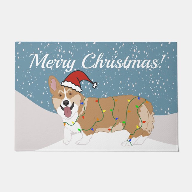 Tapete Corgi de Natal Bonito (Frente)