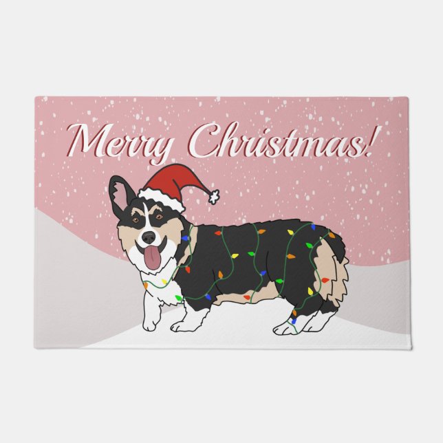 Tapete Corgi de Natal Bonito (Frente)