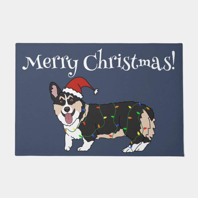 Tapete Corgi de Natal Bonito (Frente)