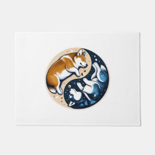 Tapete Corgi E Rouco No Espaço Yin E Yang Essenciais T-