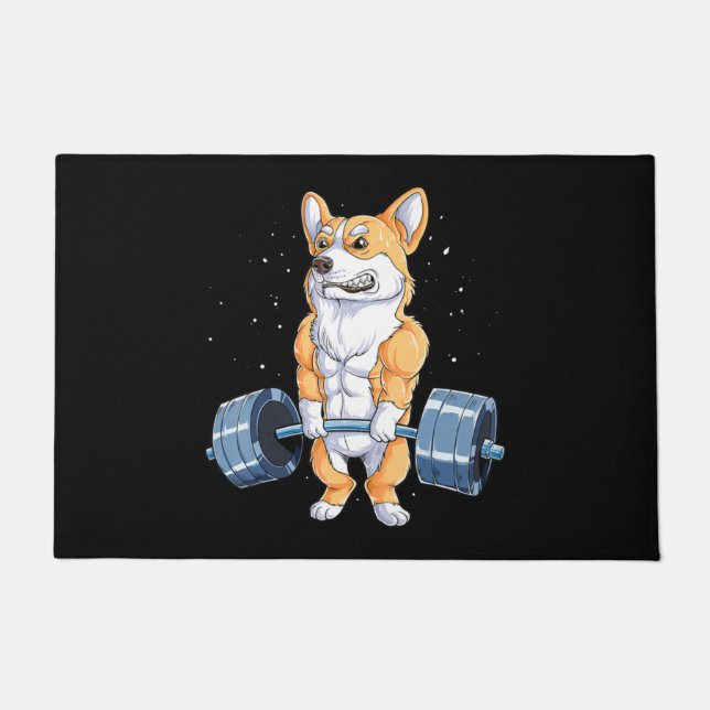 Tapete Corgi Engraçado Malhação De Elevação (Frente)