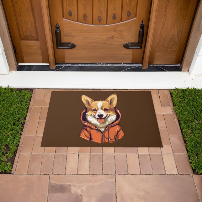 Tapete Corgi Engraçado Vestindo Moletom (Ar livre)