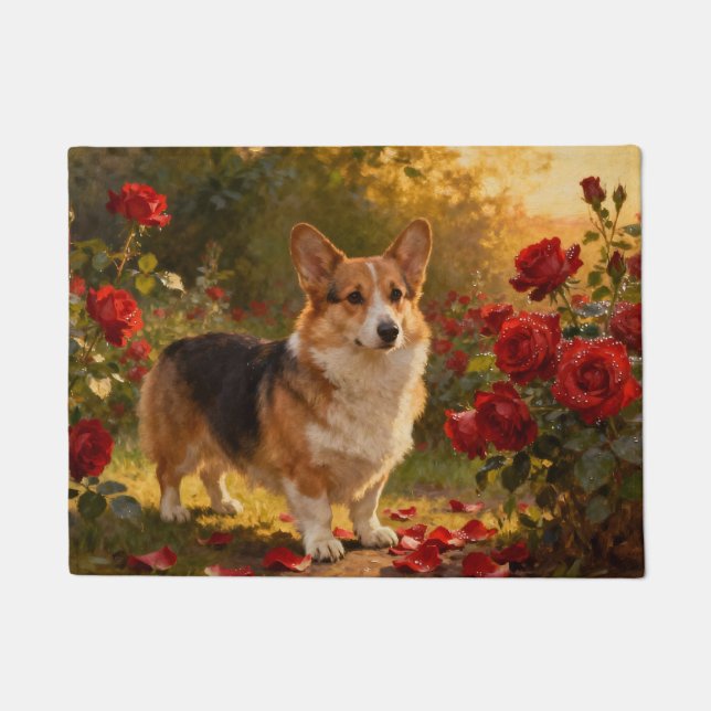 Tapete Corgi nas Rosas V (Frente)