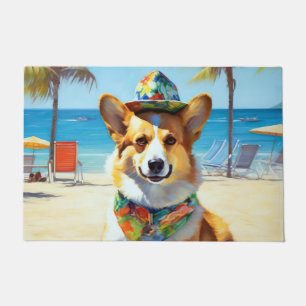 Tapete Corgi on Beach, presente de verão para amantes de