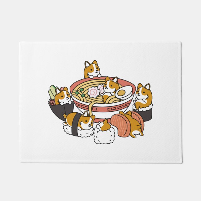 Tapete Corgi Ramen Sushi (Frente)