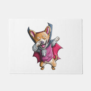 Tapete Corgi Vampiro Dabbing Corgi Fofo de Halloween Engr