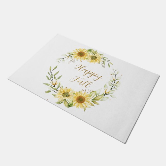 Tapete Coroa de girassóis com texto personalizável (Inclinado)