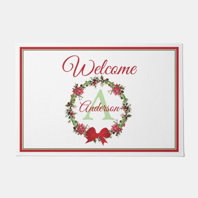 Tapete Coroa de Natal personalizada (Frente)