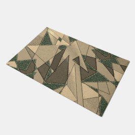 Tapete Corte triangular bege em 'fundo verde escuro'