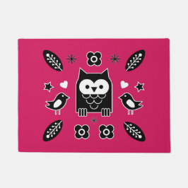 Tapete Coruja Escandinava Dão De Arte Folk Bath Mat