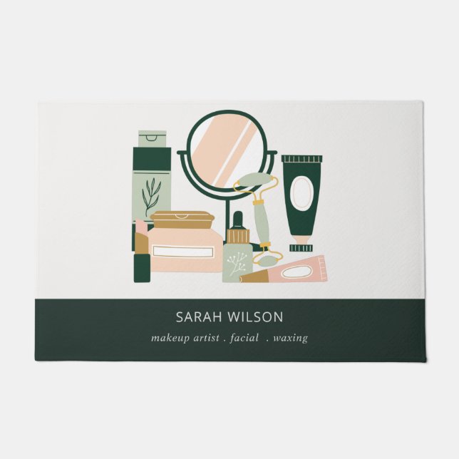 Tapete Cosmologista Elegante Blush Green Makeup (Frente)